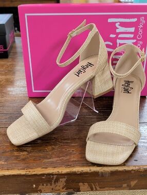 Corky's Beige Ankle-Strap Block Heel Sandals Are New In Box